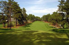 The par-4 1st at Mid Pines G.C.